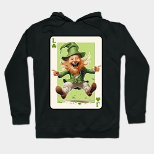 Leprechaun Shamrock Card St Paddys Day Festival Hoodie